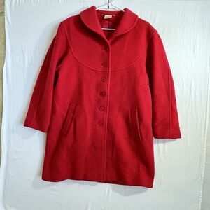 Women's Red Wool Coat